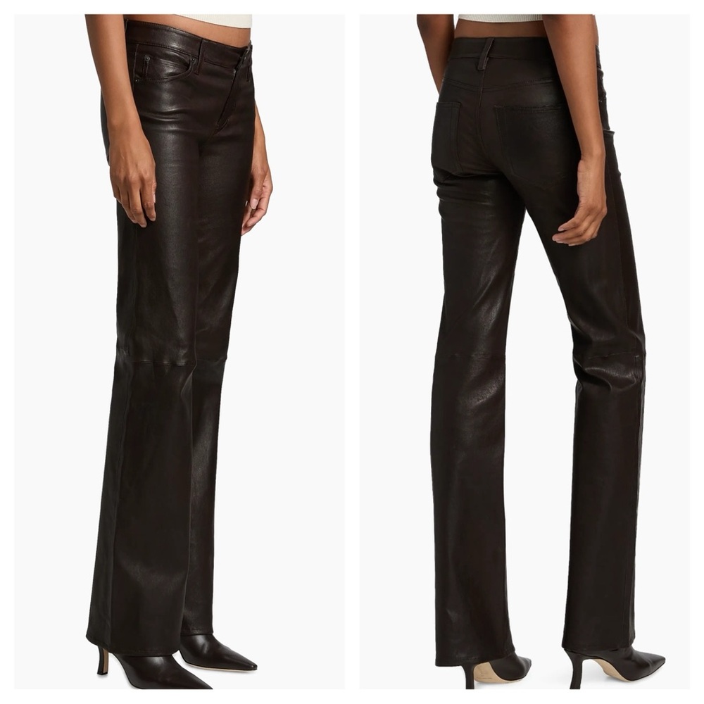 Gap Genuine Genuine Leather Pants Black Bootcut Motorcycle Vintage Y2K Sz 10
